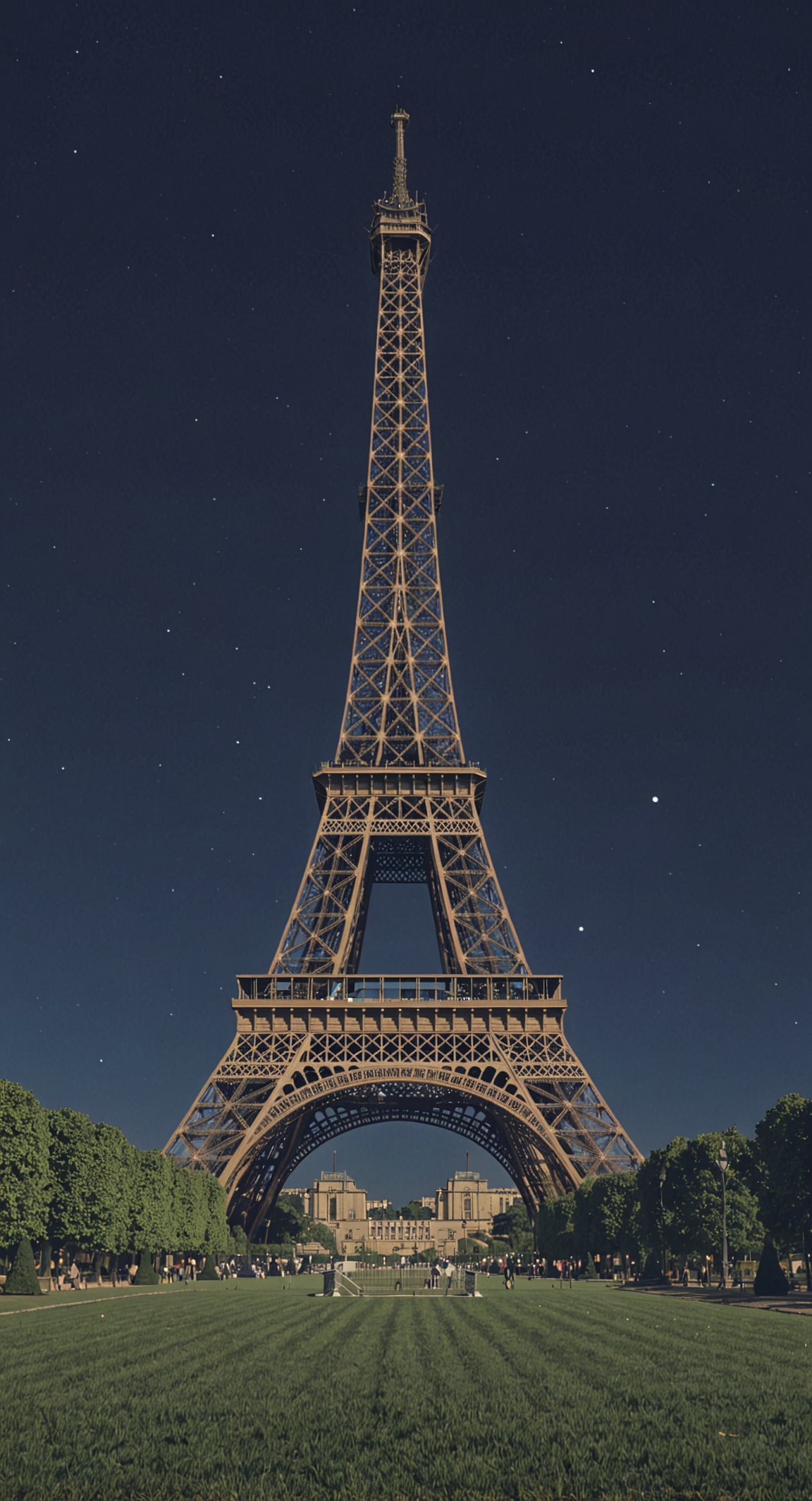 Eiffel Tower at night — AI-painted illustration