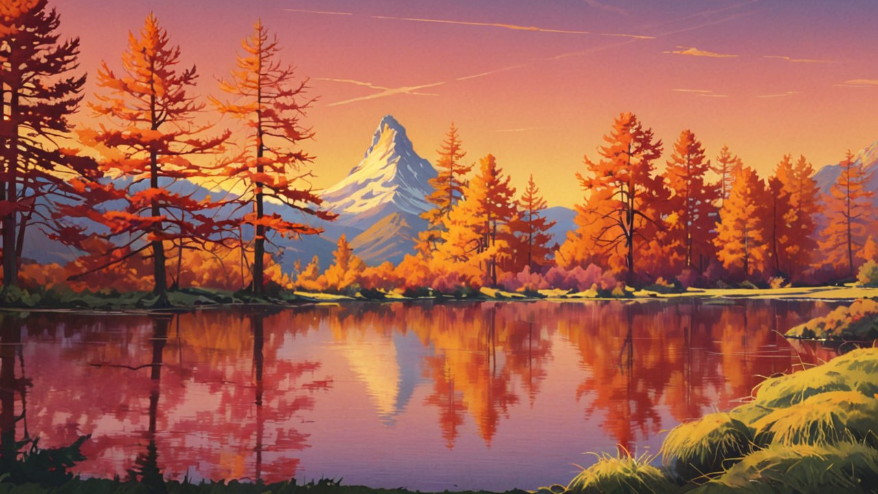 The Matterhorn at dusk — AI-painted illustration